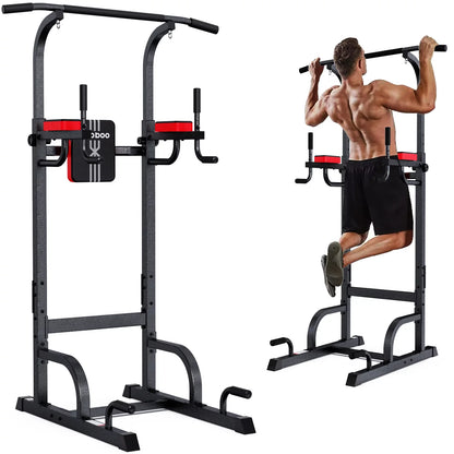 Adjustable Body Champ 480Lbs Multifunction Power Tower Dip Station Pull up Bar Power Rack for Home Gym Strength Training Workout Equipment